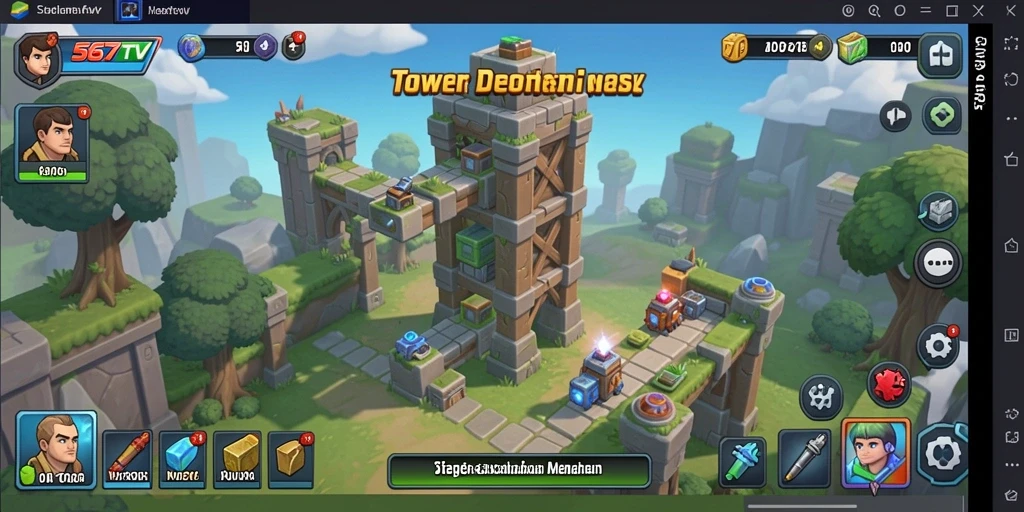Screenshot gameplay menampilkan aksi seru dalam game Tower Defense.
