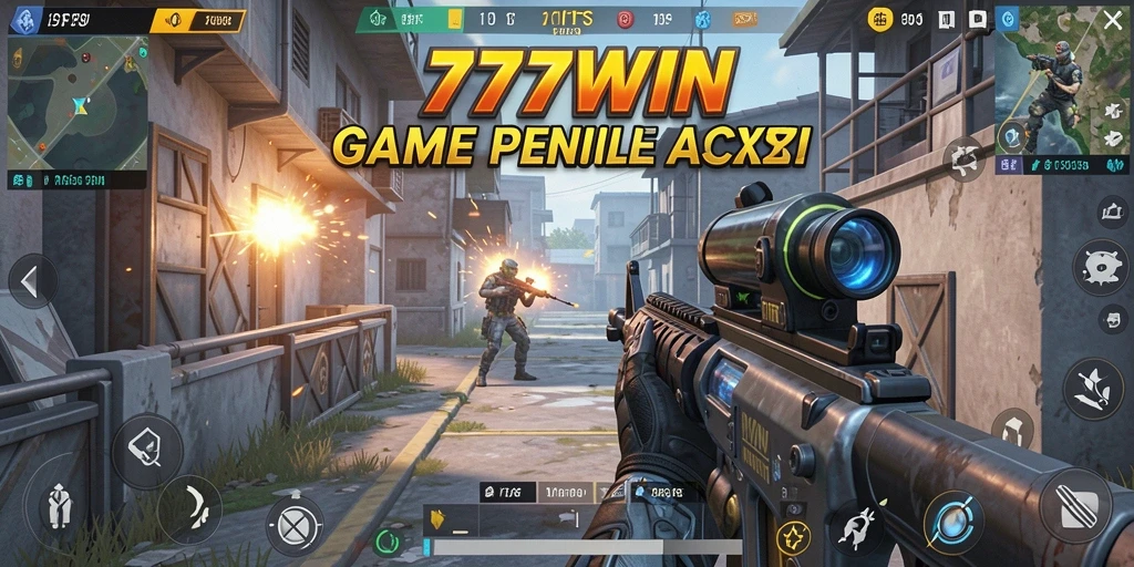 Screenshot gameplay 777WIN dengan aksi menembak intens.