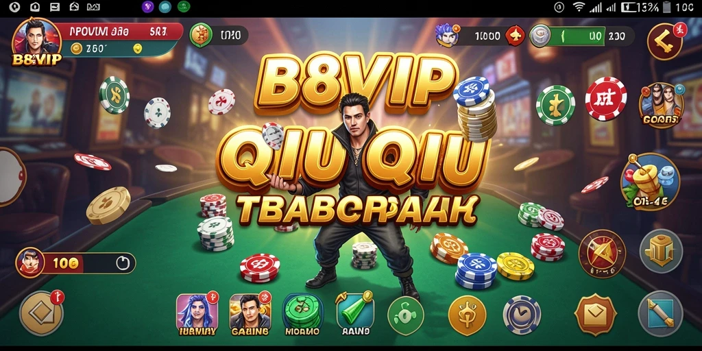 Screenshot gameplay B8VIP menunjukkan suasana permainan QiuQiu yang seru.