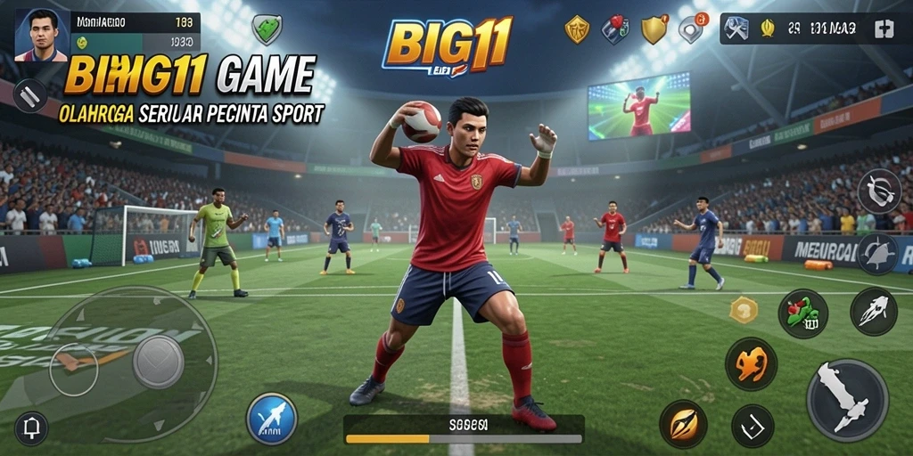 Tangkapan layar gameplay menampilkan pertandingan seru di BIG11.