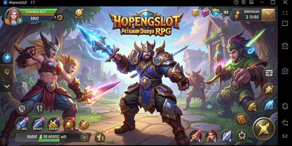 Tangkapan layar HOPENGSLOT menampilkan pertempuran epik dalam permainan RPG.