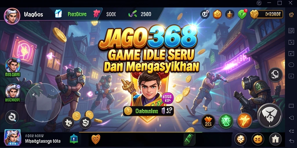 Screenshot menunjukkan karakter fantastis dalam gameplay Idle JAGO368.