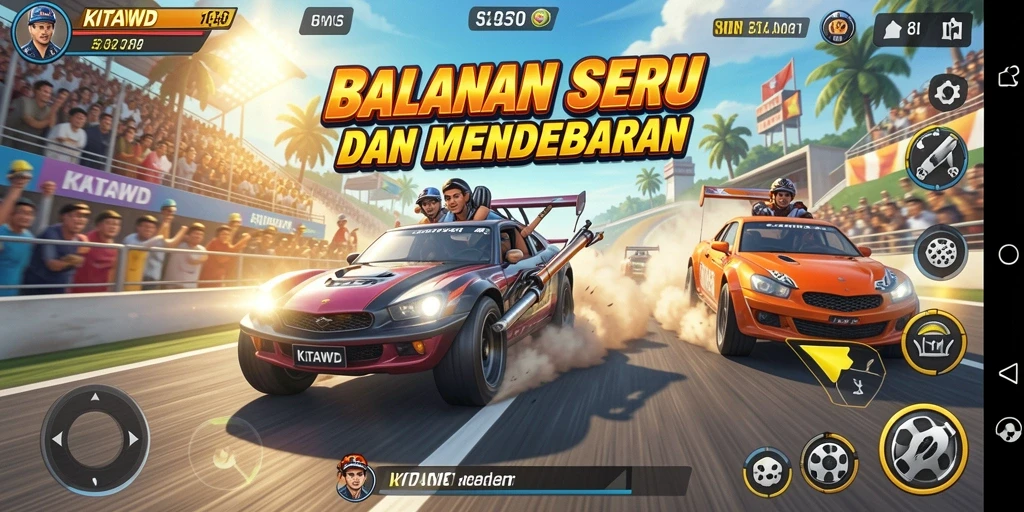 Tampilan aksi balapan mendebarkan dalam KITAWD.