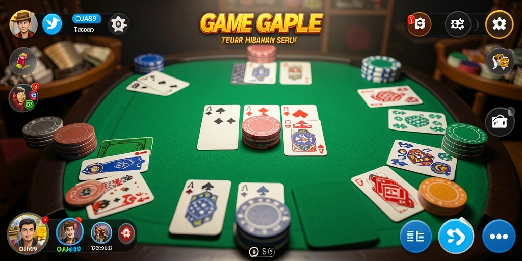 Gameplay seru OJA89 yang menampilkan momen bermain Gaple.