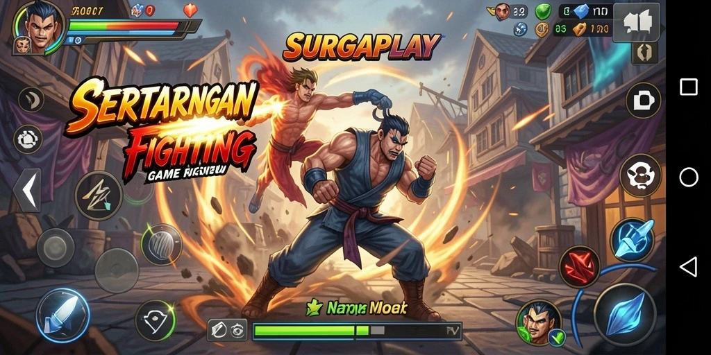Tampilan aksi pertarungan seru di SURGAPLAY.