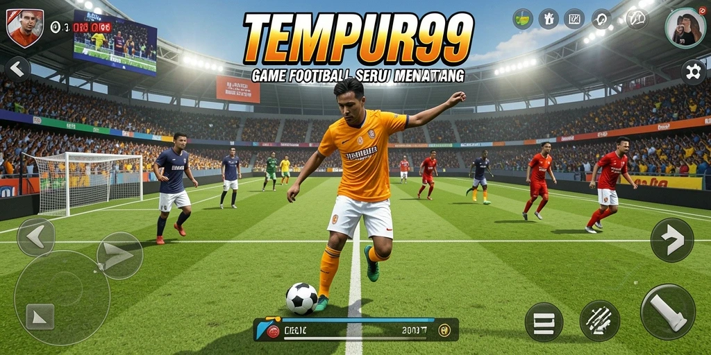 Gameplay menyerupai pertandingan sepak bola nyata yang menarik.