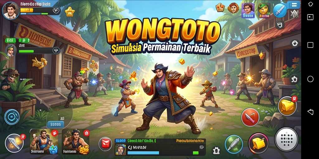 Tampilan gameplay seru dalam WONGTOTO dengan interaksi karakter yang menarik.